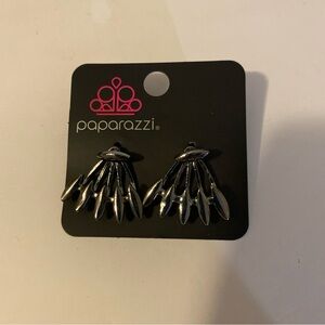 Paparazzi Radically Rebel Black Earrings NEW